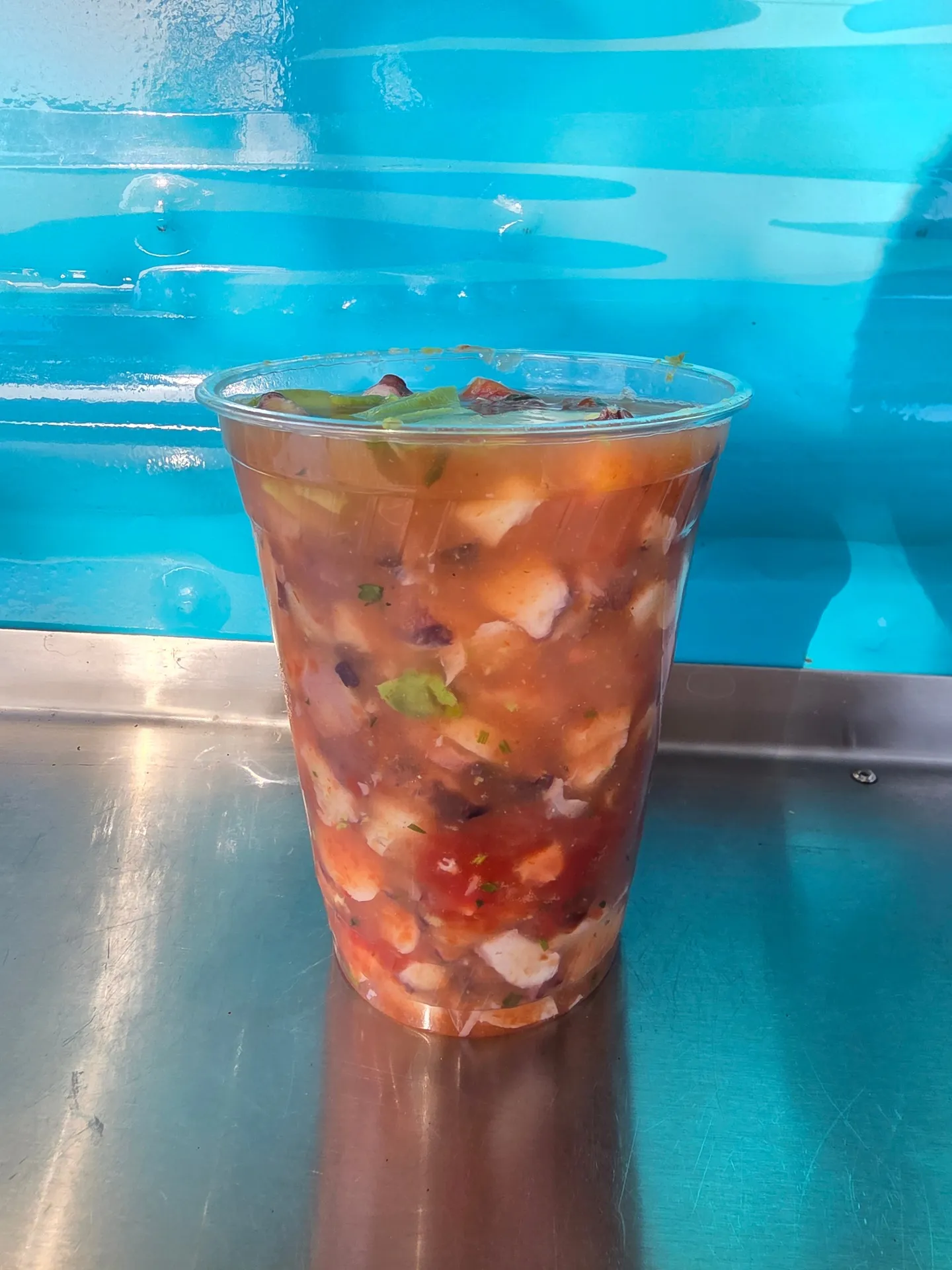 Cóctel de camarón y pulpo